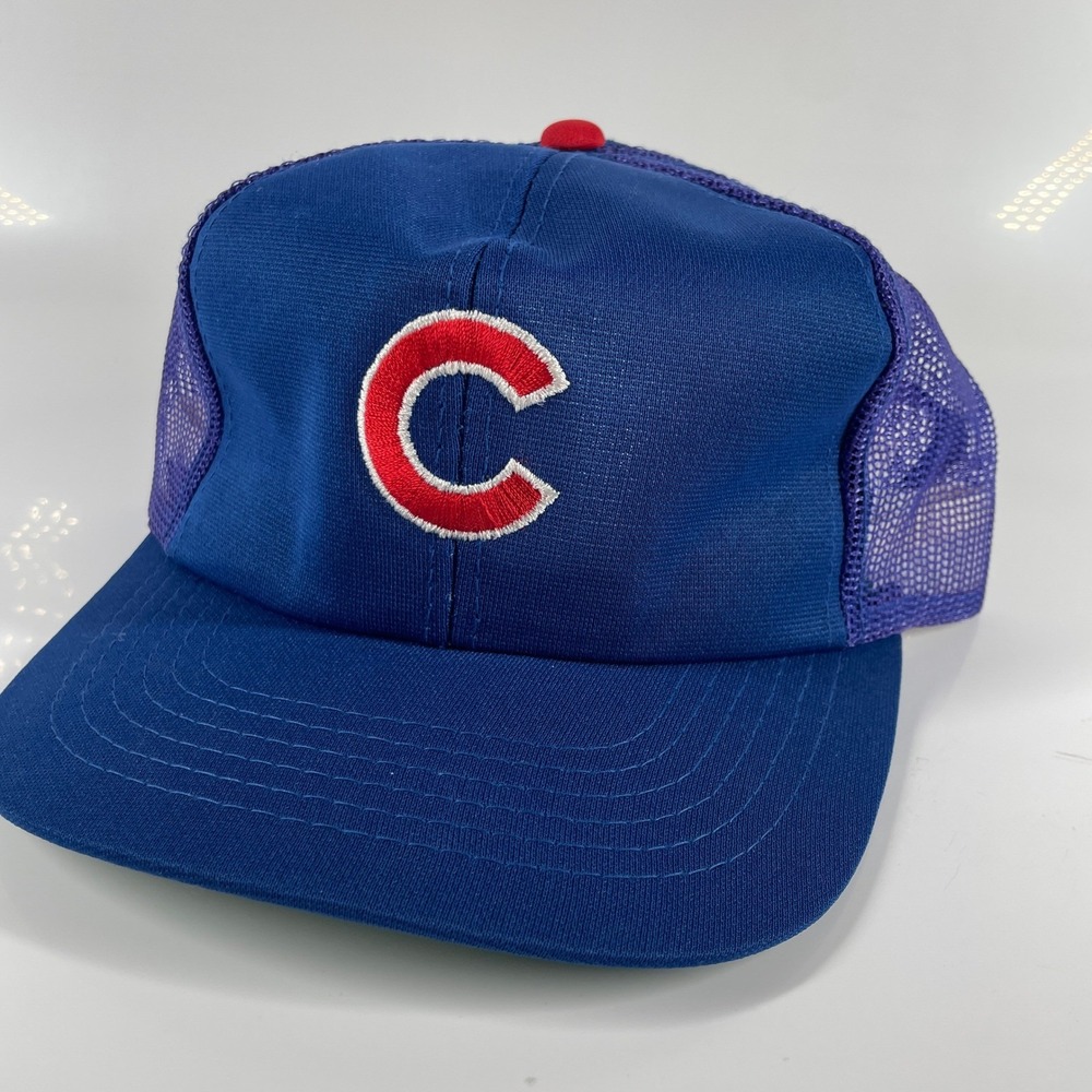 Vintage Sports Specialties Chicago Cubs Trucker Hat Blue Snapback Mesh MLB Cap